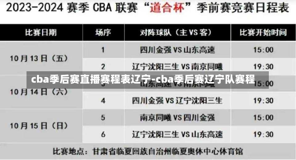 cba季后賽直播賽程表遼寧-cba季后賽遼寧隊(duì)賽程